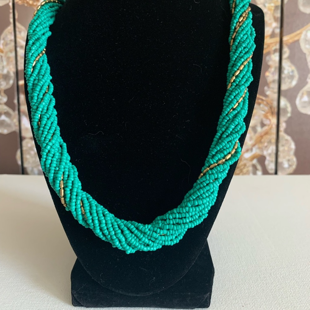 Faux Pearl Necklace- Turquoise